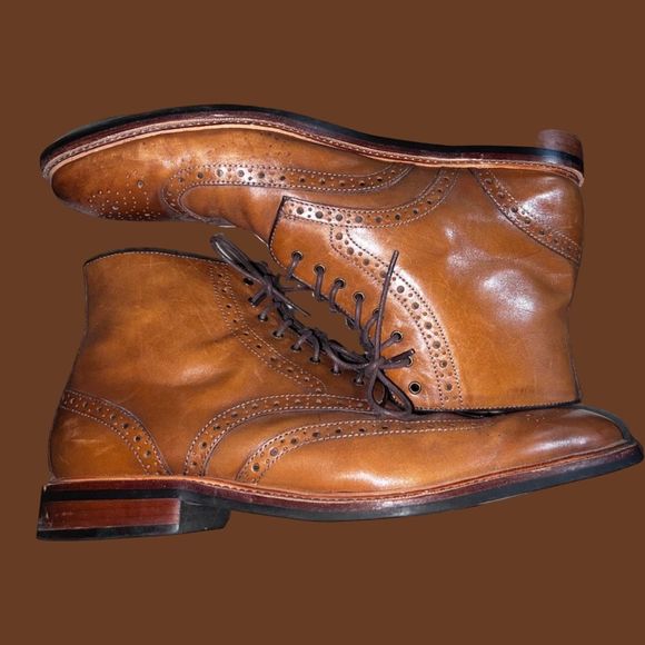 Men's Gordon Rush Cognac Wingtip Stafford Brown Leather Ankle Boot Size 11.5 - Picture 10 of 10